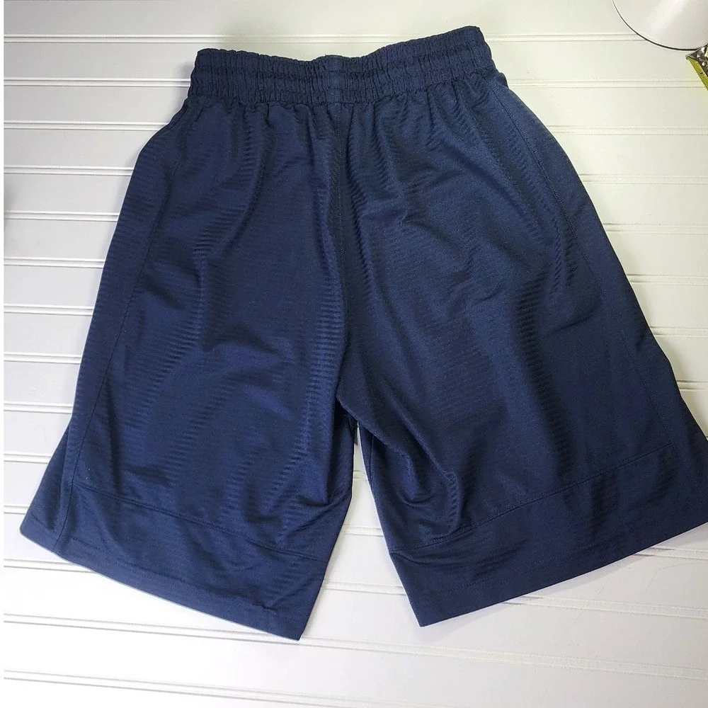 Nike Basketball Shorts Kids Large Navy Athletic Mesh Swoosh Logo with Pocket